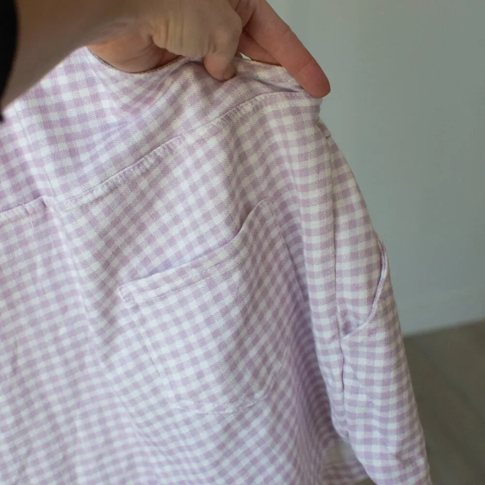 Wallflower Pink and White Gingham Romper Overalls - Picture 3 of 9